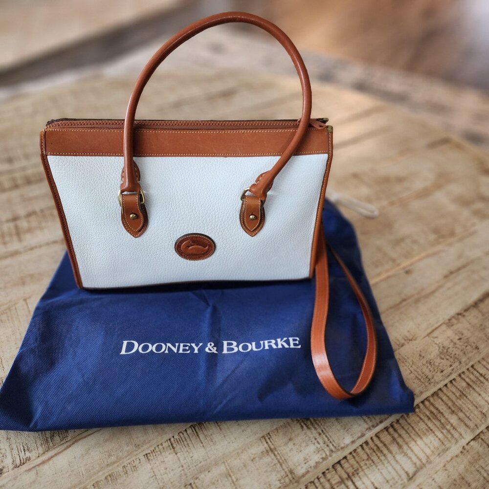 Dooney & Burke white pebble leather classic handbag